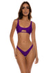 Luli Fama Purple Ocean Scoop Neck Cut Out Top
